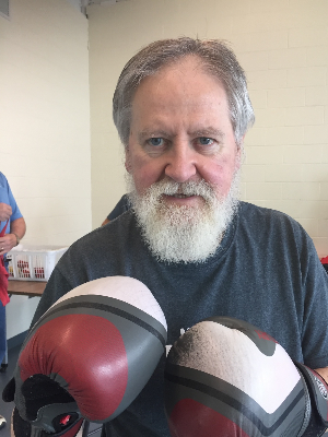 Harold Robertson at the Halifax Parkinson's Boxing Club